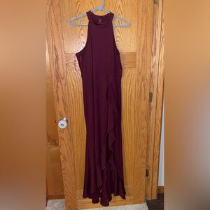 Elegant Burgundy Sleeveless Dress